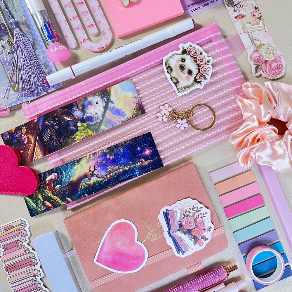 Pink Floral Bookish bundle set in PINK